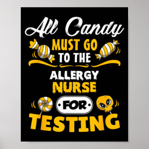 Póster Enfermera de alergia divertida Halloween