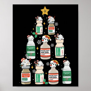 Póster Enfermera de árbol de Navidad Propofol Rn Er Icu E