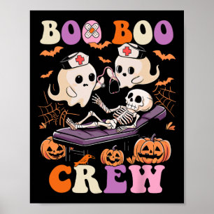 Póster Enfermera de Boo Enfermera de Halloween Ghost Skel