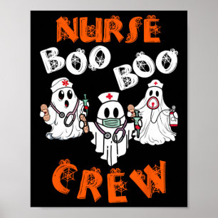 Póster Enfermera de Boo Scrub Graciosa Fantasma Halloween
