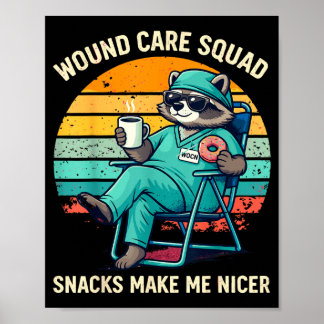 Póster Enfermera de cuidado de heridas Los snacks diverti