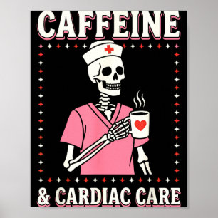 Póster Enfermera de Cuidados Cardiacos Esqueleto de San V
