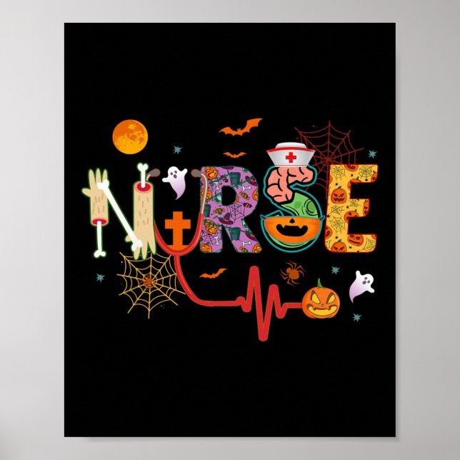 Póster Enfermera de disfraces de Halloween Stethoscope Bo (Frente)