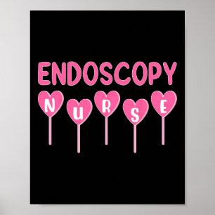 Póster Enfermera de Endoscopia Corazones Caramelo San Val