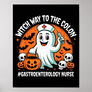 Póster Enfermera de gastroenterología divertida enfermera