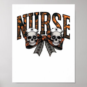 Póster Enfermera de Halloween asusta Coquette Bow Classic