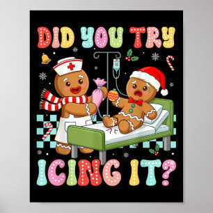 Póster Enfermera De Icu Intentaste Izar A Los Navidades D