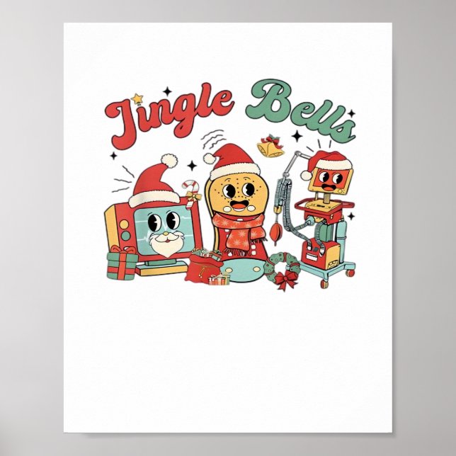 Póster Enfermera de jingle Bells, enfermera Navidad, grac (Frente)