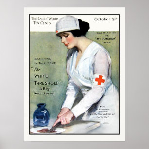 Póster Enfermera de la Cruz Roja de la revista de las
