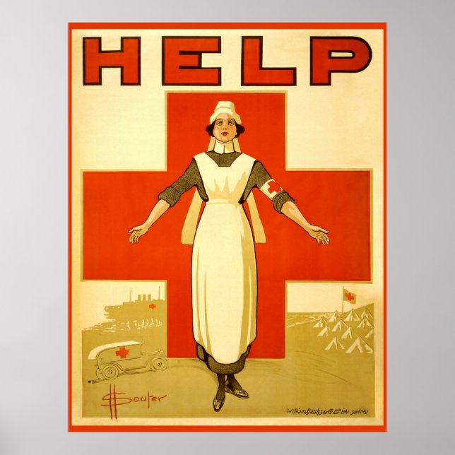 Póster Enfermera de la Cruz Roja Poster de la Primera Gue (Frente)