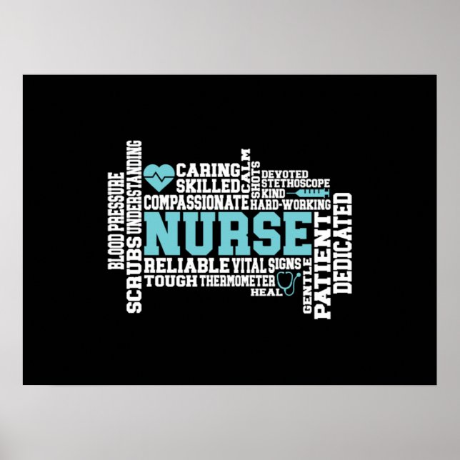 Póster Enfermera de la Escuela de Medicina RN LVN (Frente)