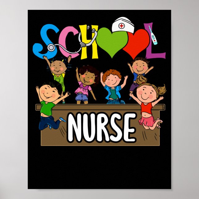 Póster Enfermera de la escuela primaria matriculada de vu (Frente)
