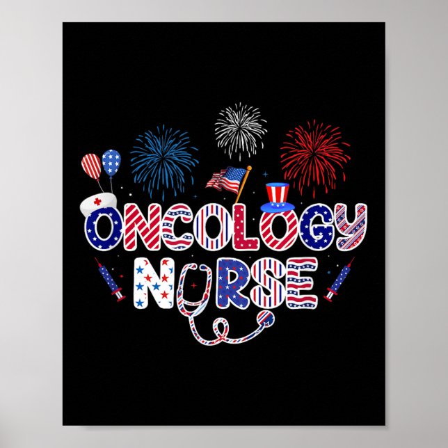 Póster Enfermera De Oncología 4 De Julio Enfermería Estad (Frente)