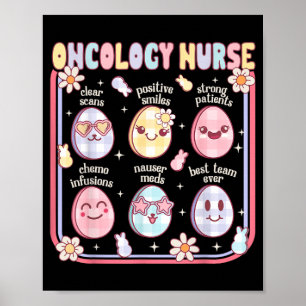 Póster Enfermera de Oncología Huevo de Pascua Lindo Hemat