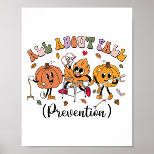 Póster Enfermera de otoño de Acción de Gracias de Prevenc