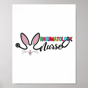 Póster Enfermera de reumatología Bunny Easter Stethoscope