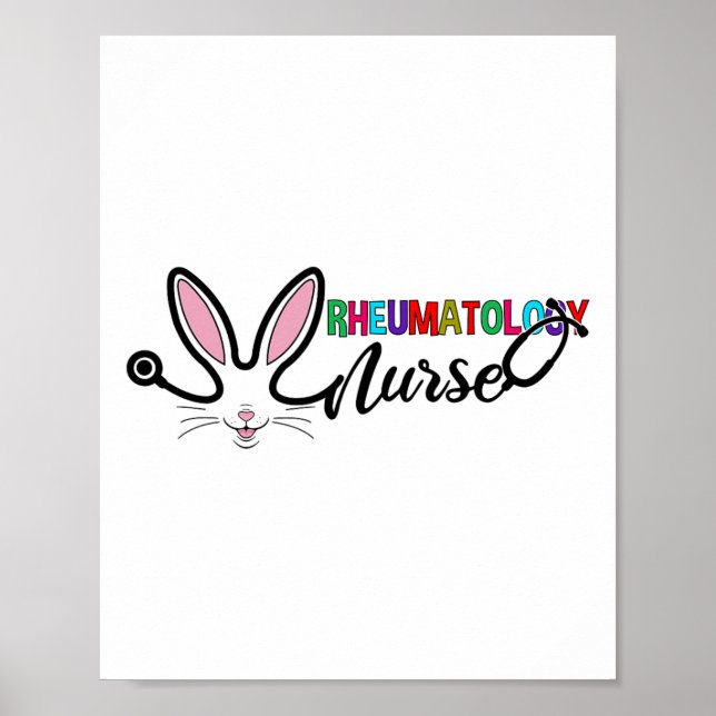 Póster Enfermera de reumatología Bunny Easter Stethoscope (Frente)