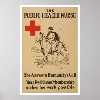 Póster Enfermera de salud pública - responde al llamado d