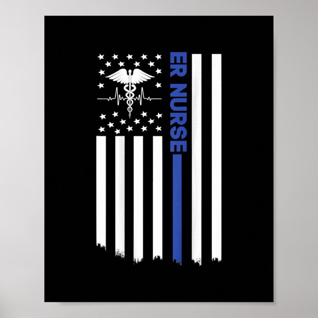 Póster Enfermera de urgencias para mujeres Enfermería ER  (Frente)