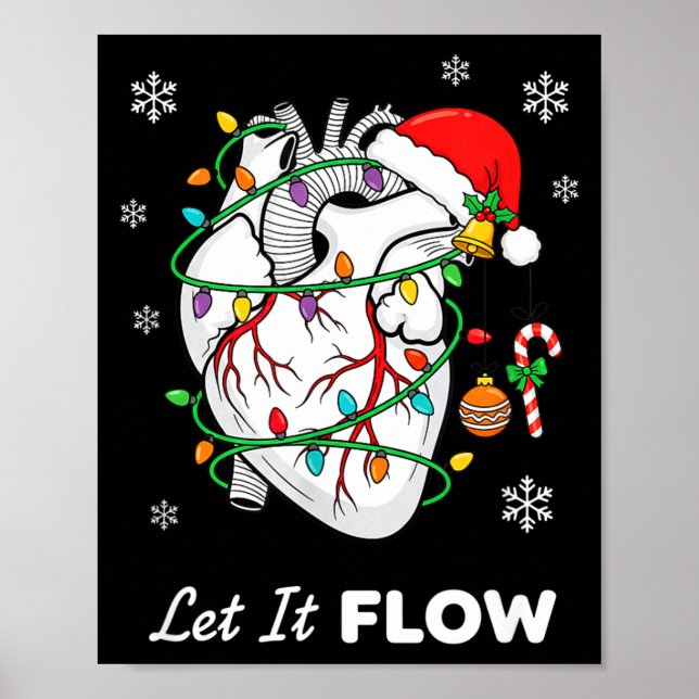 Póster Enfermera deja que fluya Anatomía Corazón Cardiaco (Frente)