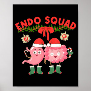 Póster Enfermera del equipo Endo Sombrero de Santa de est