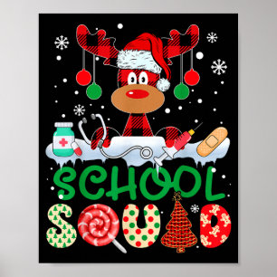 Póster Enfermera del equipo escolar reno búfalo cuadros r
