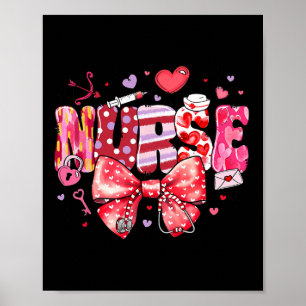 Póster Enfermera Día de San Valentín San Valentín Er Icu