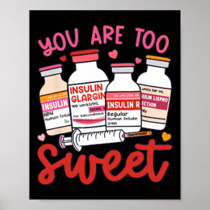 Póster Enfermera diabética de San Valentín Farmacéutico I