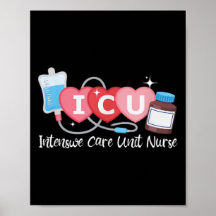 Póster Enfermera divertida de la Unidad de Cuidados Inten