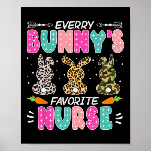 Póster Enfermera divertida en el hospital de Pascua