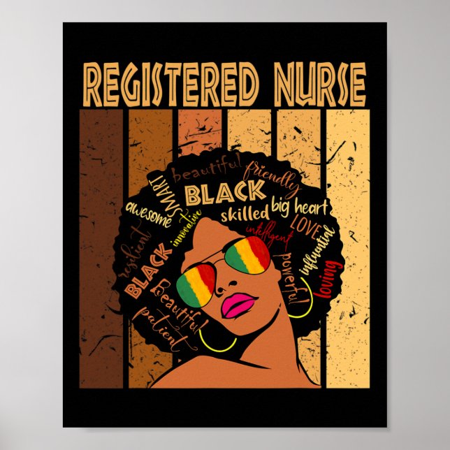 Póster Enfermera el mes de la historia negra afroamerican (Frente)
