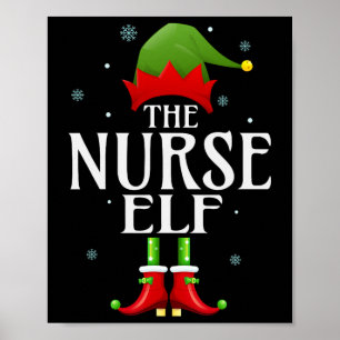 Póster Enfermera Elf Xmas Navidades graciosos de casamien