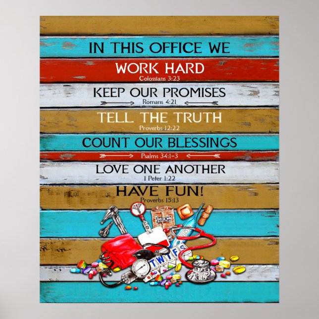 Póster Enfermera En Esta Oficina Motivacional (Frente)