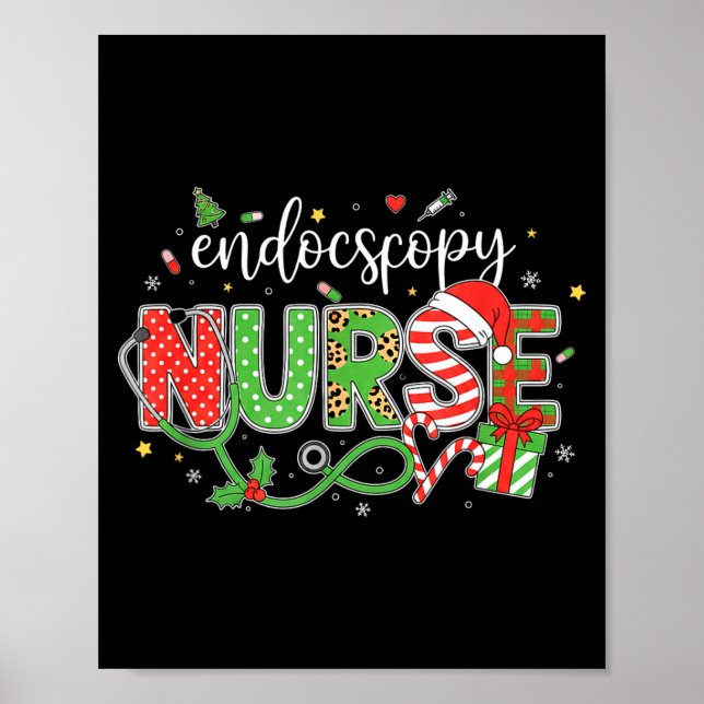 Póster Enfermera Enfermera de endoscopia Navidad Vacacion (Frente)