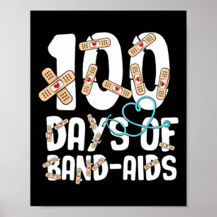 Póster Enfermera Escolar 100 Días De Tiritas Enfermera 10