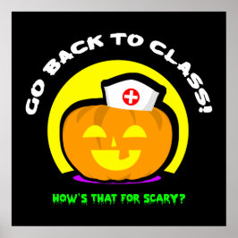 Póster Enfermera escolar Halloween