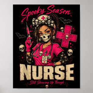 Póster Enfermera espeluznante regalo de Halloween de crán