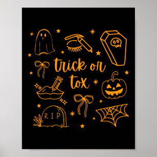 Póster Enfermera estética de Halloween con truco de otoño