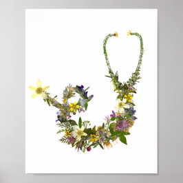 Póster Enfermera estetioscopio de flor a presión de la re