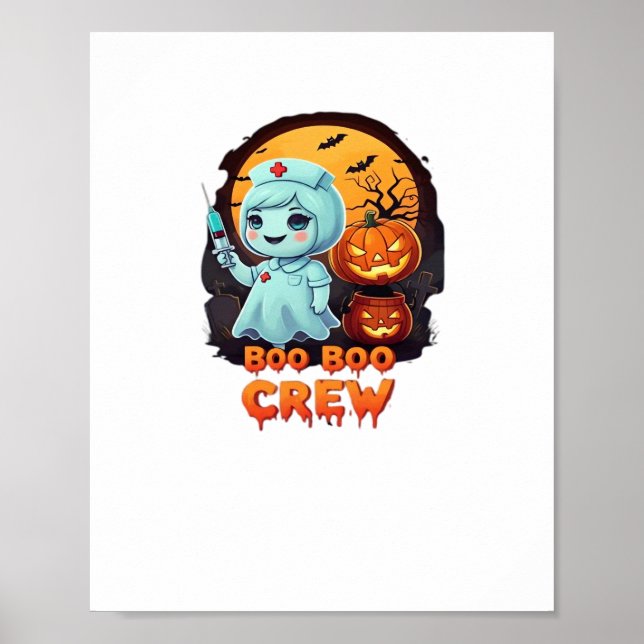 Póster Enfermera fantasma - Boo Boo Crew Halloween Fun Cl (Frente)