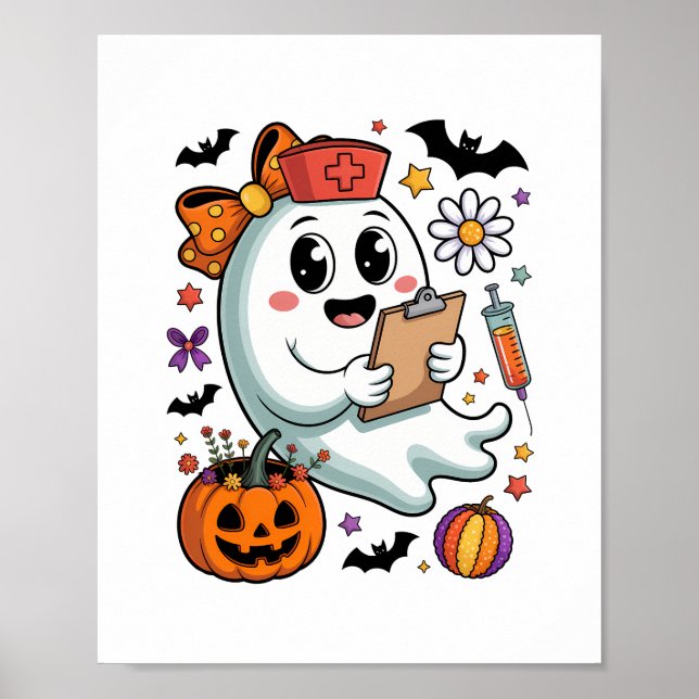 Póster Enfermera fantasma del otoño (Frente)