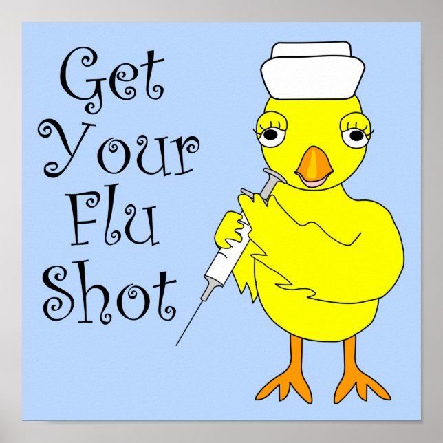 Póster Enfermera Flu Shot Chick (Frente)