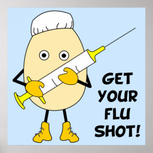 Póster Enfermera Flu Shot Egghead