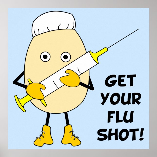 Póster Enfermera Flu Shot Egghead (Frente)