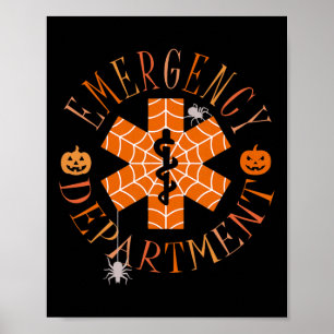 Póster Enfermera Funny Ghost Halloween Emergency Departme