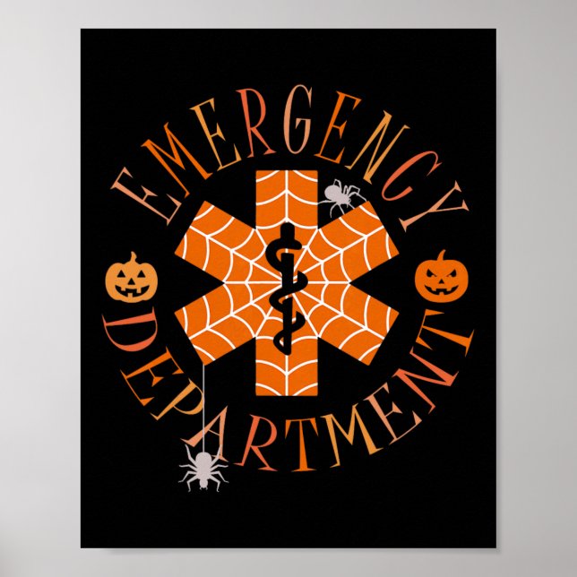 Póster Enfermera Funny Ghost Halloween Emergency Departme (Frente)