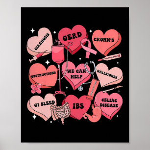 Póster Enfermera Gi Corazones de San Valentín Caramelo Ga