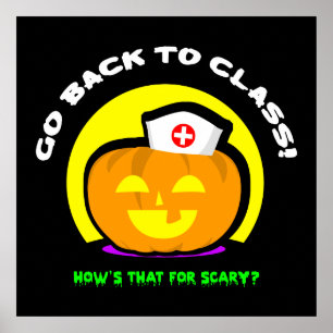 Póster Enfermera Halloween de la escuela