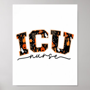 Póster Enfermera Icu Enfermera Crítica De Halloween Ca In