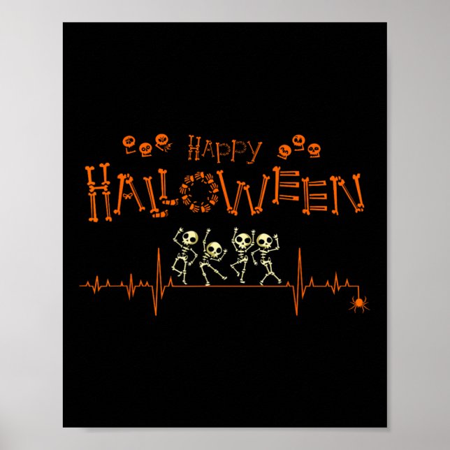 Póster Enfermera Médico de Halloween Feliz (Frente)